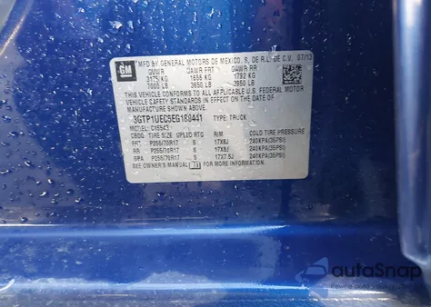 2014 GMC Sierra 1500 Sle из США, поврежденный, VIN 3GTP1UEC5EG180441